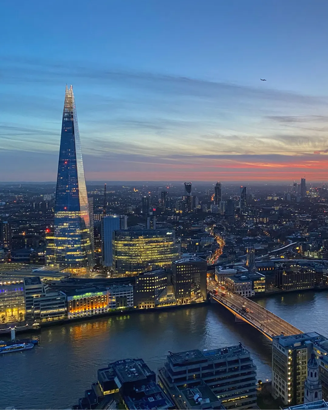 The Shard and the Thames at dusk