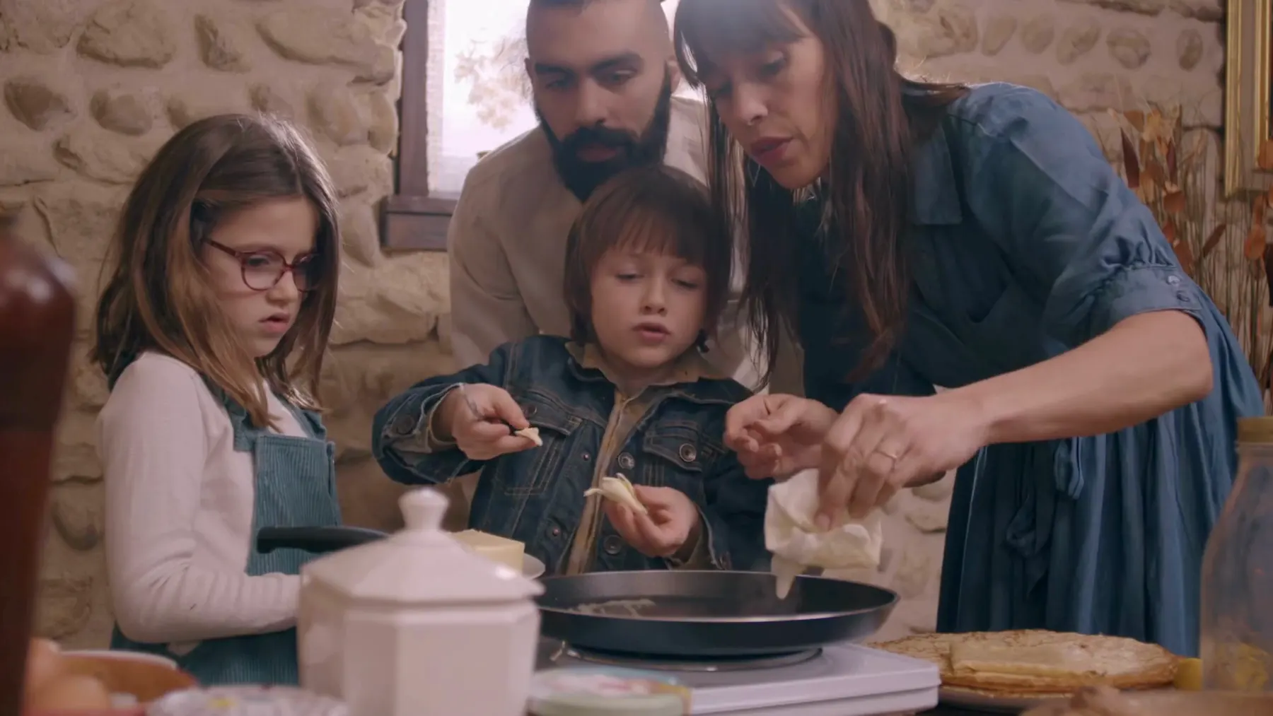 A family cooking together